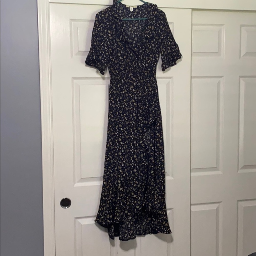 Floral print dress and. Ankle length.